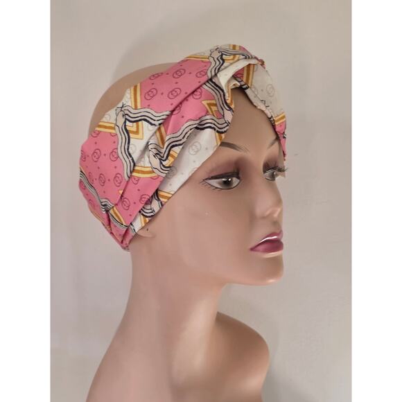 Gucci Beige pink multicolor GG Patterned Headband M sz main image 8